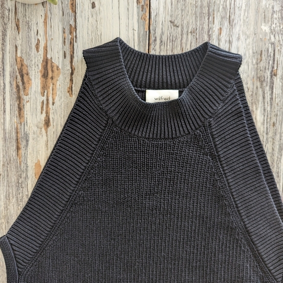 Aritzia Wilfred New Halter Knit Tank Black Size Small - Picture 5 of 8